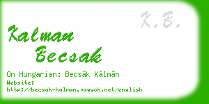 kalman becsak business card